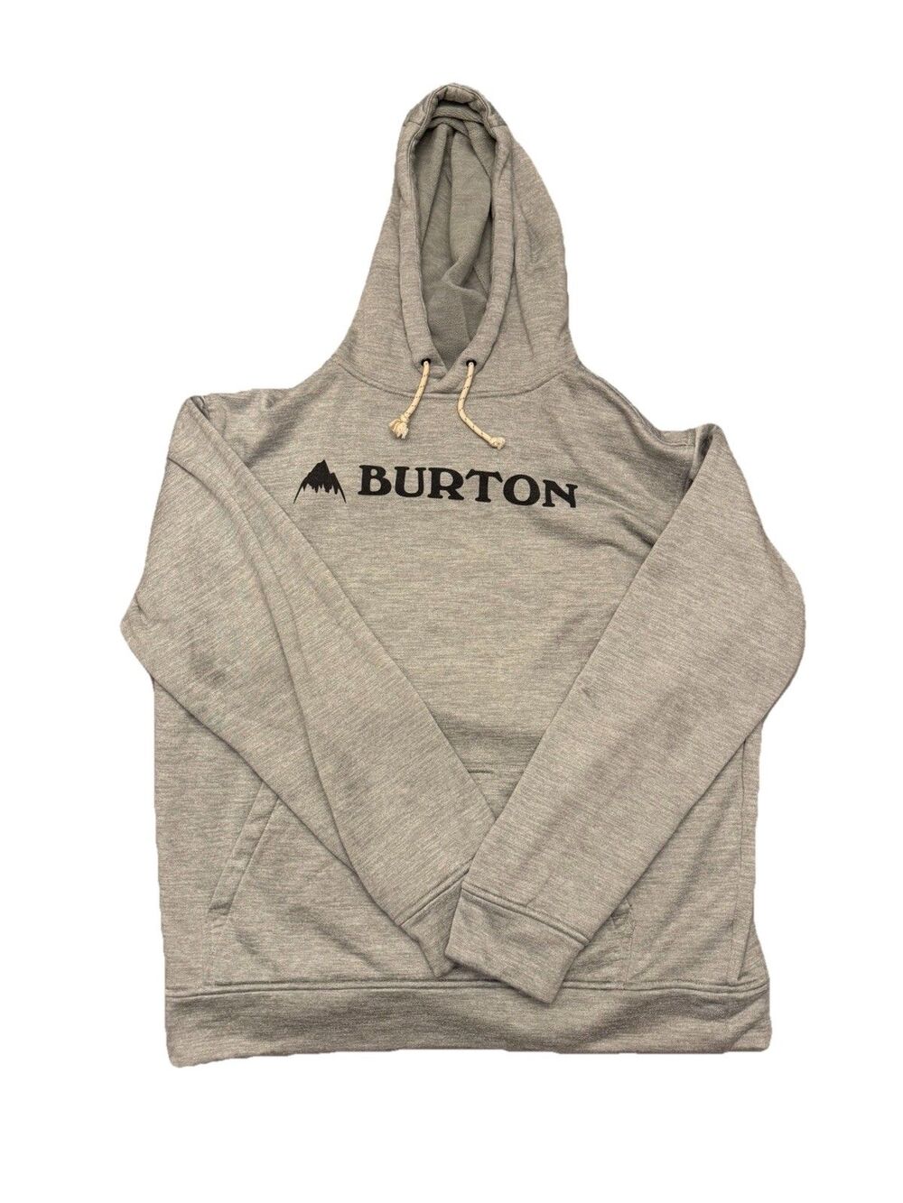 Burton Pullover Hoodie Sweatshirt Mens Large Gray Spellout Mountain Logo